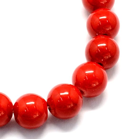 Jade ásványgyöngy. 8mm. Világos korall.