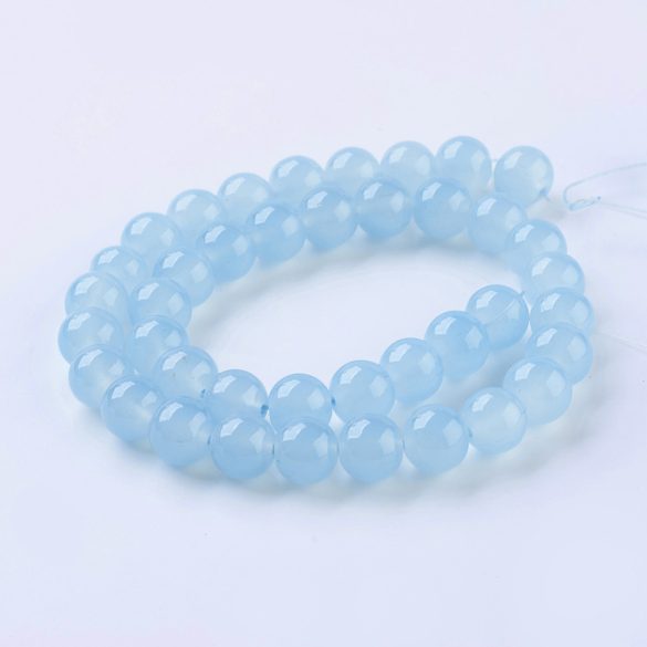 1 szál. Üveggyöngy. 6mm. Világos égkék.