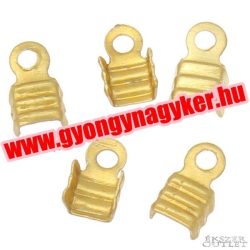    100db. Zsinór vég. Szalag vég. Antik arany színű. 3x6mm.  
