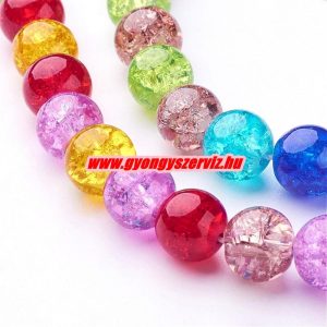 Roppantott üveggyöngy. 10mm. Mix. 100db/csomag.