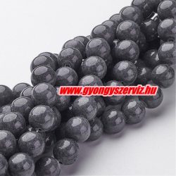   Jade ásványgyöngy. 8mm. Sötétszürke. 1 szál. (kb. 40cm)