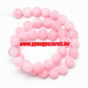 Matt jade ásványgyöngy. 8mm. Rózsaszín. 1 szál. (kb. 40cm)