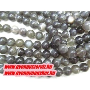 Szürke holdkő ásványgyöngy. 8mm. 1 szál. (kb. 40cm)