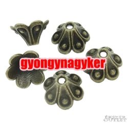   Gyöngykupak. Fém gyöngy. 10x6mm. Antik bronz szín.    100db.