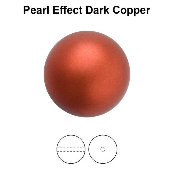 Preciosa gyöngy. 8mm. Dark copper. 1 szál (50db)