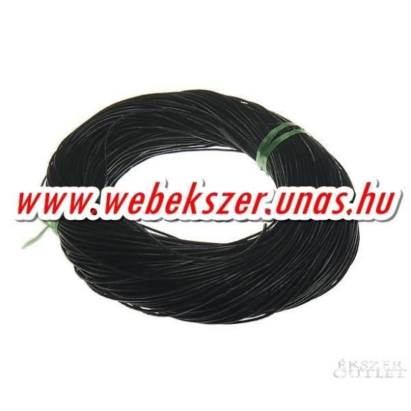 Bőr szalag. Bőr zsineg. 1mm. Fekete.   10m/db.