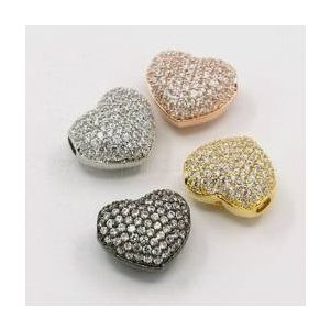 Kiárusítás! Cirkon, két oldalas duci szív. 8mm. 4 színben.