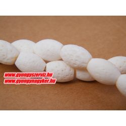 Fehér szivacskorall hordó. 9x13mm. 1 szál, kb. 40cm.