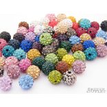 Shamballa gyöngy. 10 mm. Türkizkék.  10db.