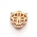 Kiárusítás! Cirkon leopárd fej gyöngy. Rózsaarany szín, zöld szem.