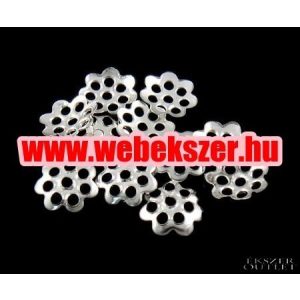 Gyöngykupak. Fém gyöngy. 6x1mm. Ezüst szín.   100db.