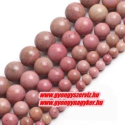 Pink rodonit ásványgyöngy. 4mm. 1 szál, kb. 40cm.