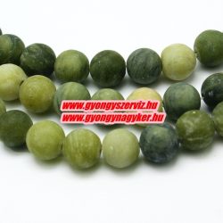 Matt nefrit jade ásványgyöngy. 10mm. 1 szál. (kb. 40cm)