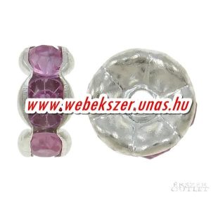 100db. Fém gyöngy. Köztes gyöngy. Kristály. 7x3mm. Ametiszt.   