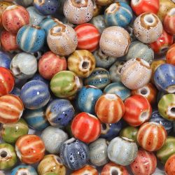50db. Porcelán gyöngy. Tökök. 12mm. Mix.
