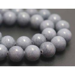 Jade ásványgyöngy. 8mm. Kékes szürke. 1 szál.