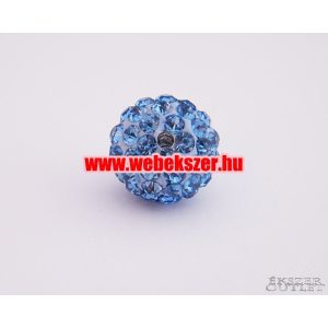 Shamballa gyöngy. Kristály gyöngy. 12mm. Világoskék.  10db.