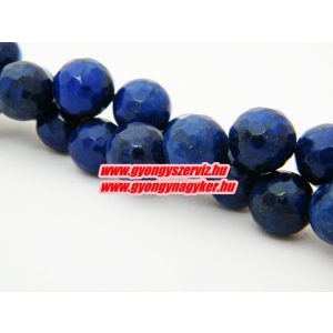 Csiszolt lapis lazuli ásványgyöngy. 10mm. 1 szál, kb. 40cm.