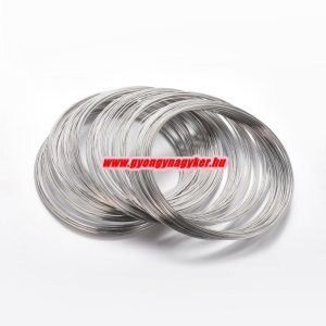 Memória drót. Nyaklánc alap. 11.5cmx1mm. Platina szín. 10 kör/csomag.