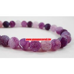 Matt, repesztett achát ásványgyöngy. 6mm.  1 szál.