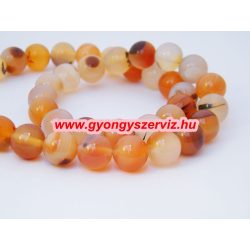   " Gyömbér mix " achát ásványgyöngy.10mm.  1 szál.