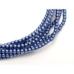   Cseh tekla üveggyöngy. 6mm. " Perzsa kék". 100db/szál.