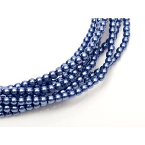 Cseh tekla üveggyöngy. 6mm. " Perzsa kék". 100db/szál.