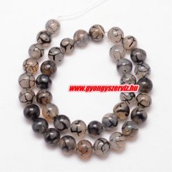   Leárazva! " Sárkány " achát ásványgyöngy.  6mm. 1 szál.