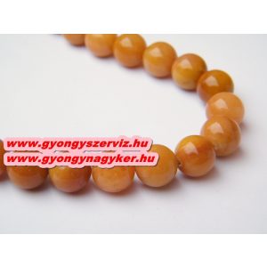 Barack aventurin ásványgyöngy. 10mm.   1 szál (Kb. 40cm).