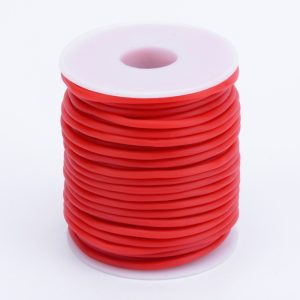 Leárazás! Üreges PVC zsinór. 2mm.  Piros. 50m/tekercs.