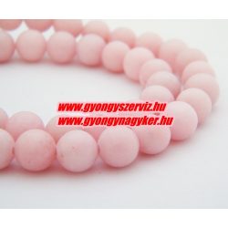   Jade ásványgyöngy. 8mm. Világos rózsaszín. 1 szál. (kb. 40cm)