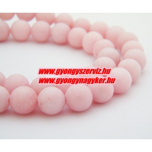 Jade ásványgyöngy. 8mm. Sárgabarack.  AAA. 1 szál. (kb. 40cm)