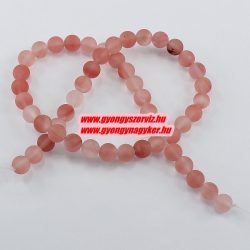   Matt cseresznyekvarc ásványgyöngy. 6mm. 1 szál, kb. 40cm.