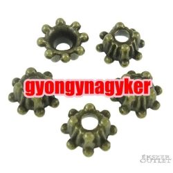   Gyöngykupak. Fém gyöngy. 9x9x4mm. Antik bronz szín.   100db.