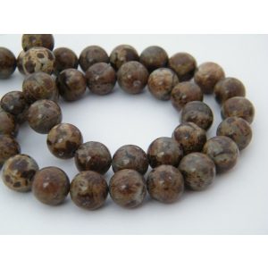 Jáspis ásványgyöngy. 10mm. 1 szál, kb. 40cm.