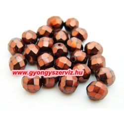 50db. Cseh csiszolt gyöngy. 8mm. Bronz.  