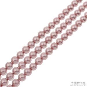Shell pearl gyöngy. 8mm. Light lila.  1 szál. (kb. 40cm)