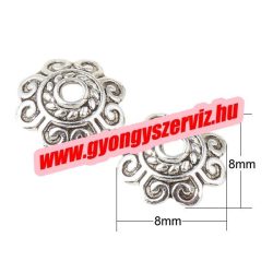 Gyöngykupak. 8x8x2mm. Antik ezüst szín.  100db.