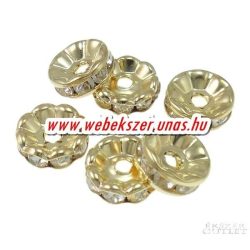   100db. Fém gyöngy. Köztes gyöngy. Rondell. 10.5x4mm. Arany szín.  