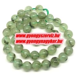   Prehnit ásványgyöngy, féldrágakő gyöngy. 8mm. 1 szál, kb. 40cm.