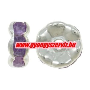 Rondell. Strasszos köztes gyöngy, rondella. 7mm.   100db/csomag.