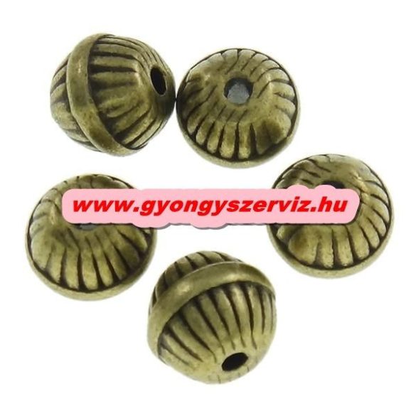 100db. Hordó. 7x6mm. Anik bronz színben. Fémgyöngy, köztes gyöngy. 