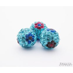 Shamballa gyöngy. Kristály gyöngy. 10mm. Virág.  10db.