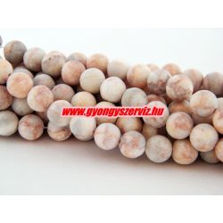   Matt barna selyemkő ásványgyöngy. 8mm. 1 szál. (kb. 40cm)