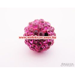 Shamballa gyöngy. Kristály gyöngy. 12mm.  Pink.  10db.