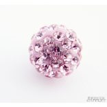 Shamballa gyöngy. 10 mm. Rózsaszín. 10db.