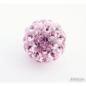 Shamballa gyöngy. 10 mm. Rózsaszín. 10db.