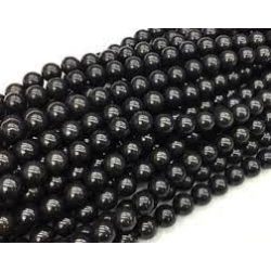 Jade ásványgyöngy. 6mm. Fekete.