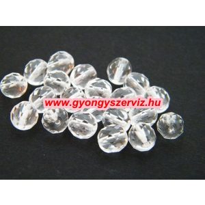50db. Cseh csiszolt gyöngy. 8mm. Kristály.  