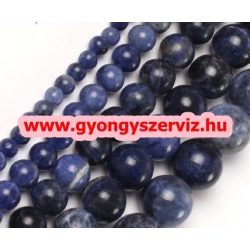   Szodalit ásványgyöngy, féldrágakő gyöngy. 10mm. 1 szál, kb. 40cm.